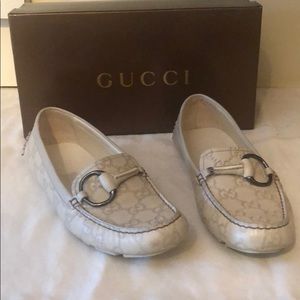 White Gucci Loafers size 9